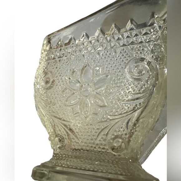 Indiana Tiara Sandwich Clear Glass Diamond Shaped Sugar and Creamer Vintage. - Picture 3 of 6